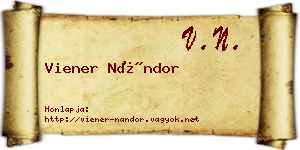 Viener Nándor névjegykártya